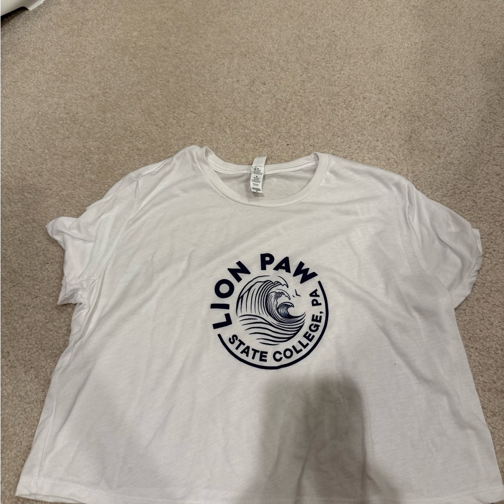 Custom Gildan White Short Sleeve Tee with Navy Print
